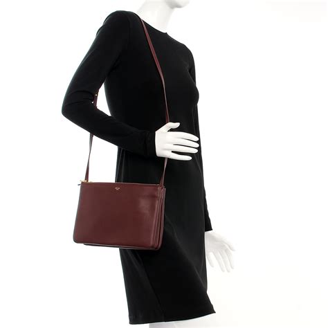 celine trio bag burgundy|Celine.